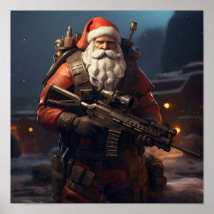 Tactical Santa Claus Christmas poster