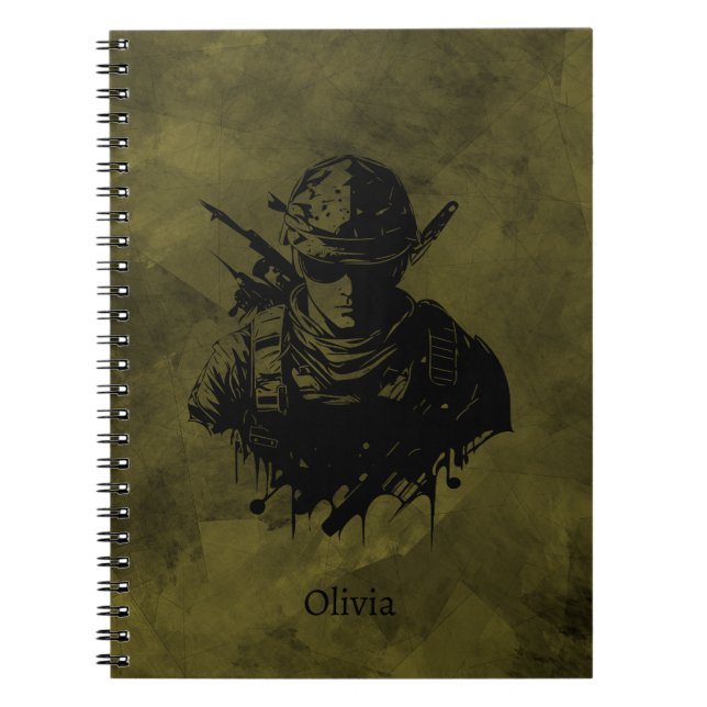 Tactical Soldier Notebook – Distressed Military  (Front)