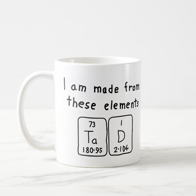 Tad periodic table name mug (Left)