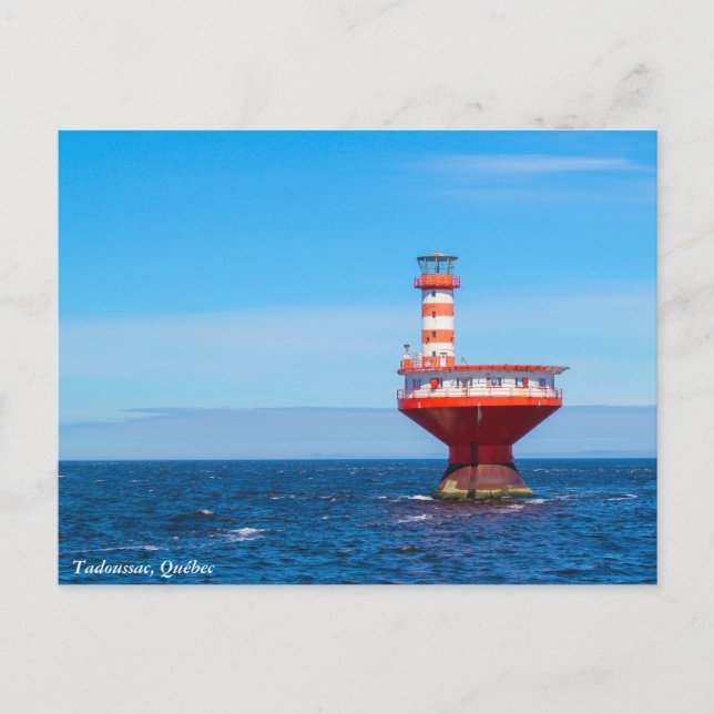 Tadoussac offshore lighthouse, Québec postcard (Front)