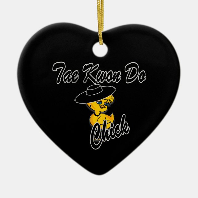 Tae Kwon Do Chick #4 Ceramic Tree Decoration (Front)