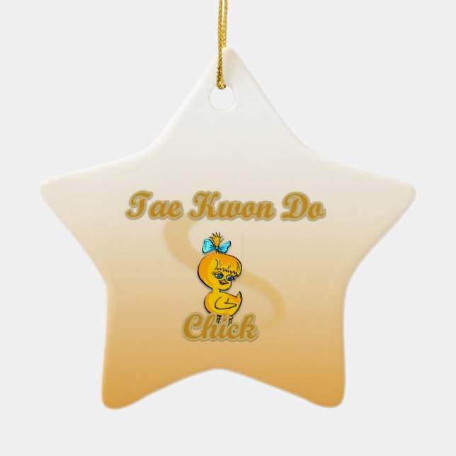 Tae Kwon Do Chick Ceramic Tree Decoration (Front)