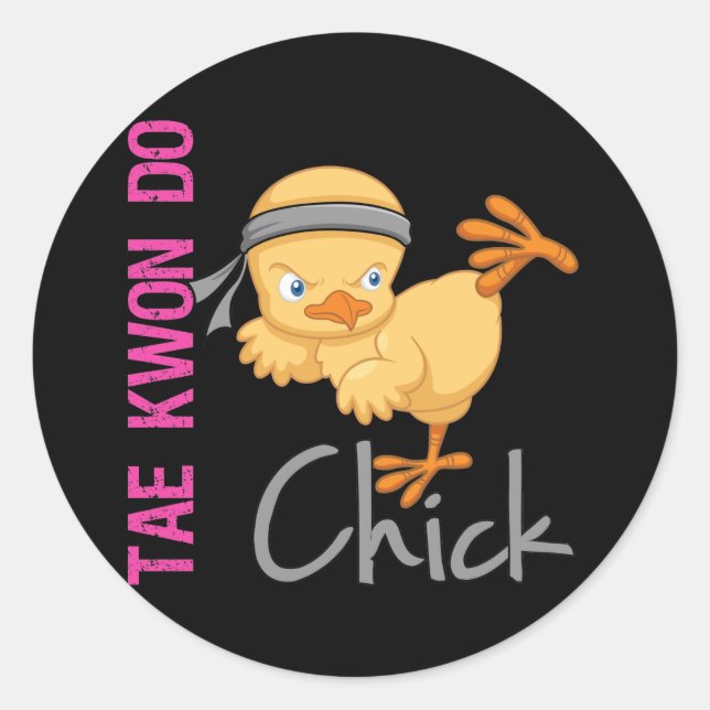 Tae Kwon Do Chick Classic Round Sticker (Front)