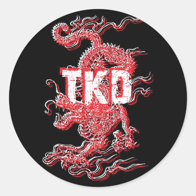 Tae Kwon Do Dragon Stickers (Front)