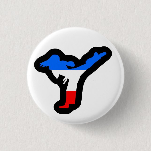 Tae Kwon Do Kicking Girl Pin (Front)