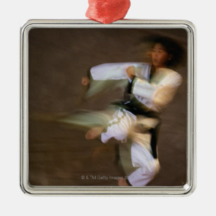 Tae Kwon Do Leap Kick Metal Tree Decoration