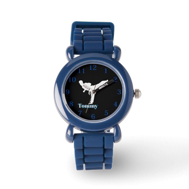 Taekwando outline and editable name watch (Front)