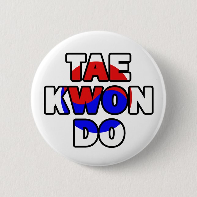 Taekwondo 6 Cm Round Badge (Front)