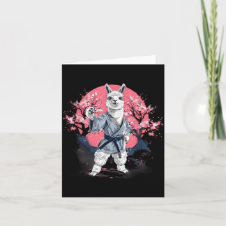 Taekwondo Alpaca Sakura Tree Judo Alpaca Lover Card
