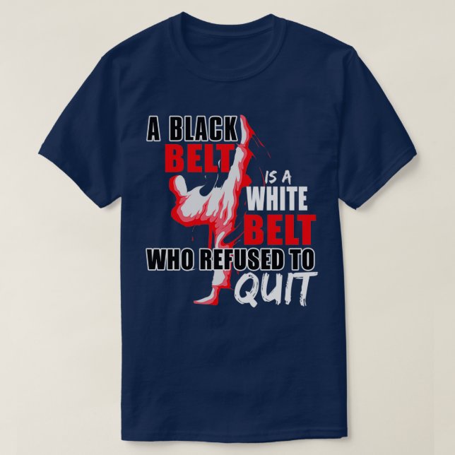 Taekwondo and Karate Blackbelt Martial Arts T-Shirt (Design Front)