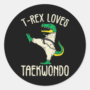 Taekwondo And Martial Arts T-rex I For Karate Girl Classic Round Sticker