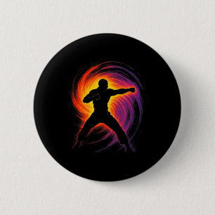 Taekwondo Art - Korean Martial Arts Kick 6 Cm Round Badge