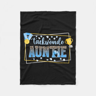 Taekwondo Auntie Leopard Taekwondo Aunt Fleece Blanket