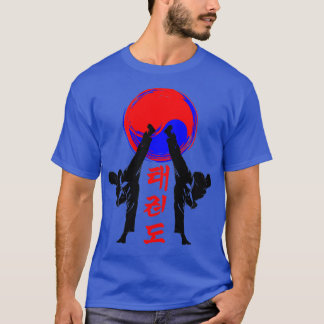 taekwondo badge black high kick korean martial art T-Shirt