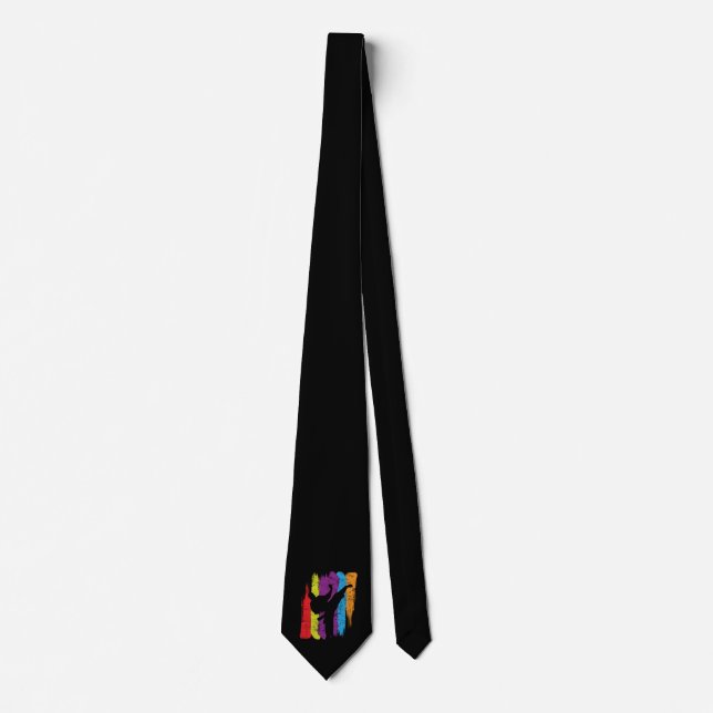 Taekwondo Belts Silhouette Karate Fighter Gift Tie (Front)