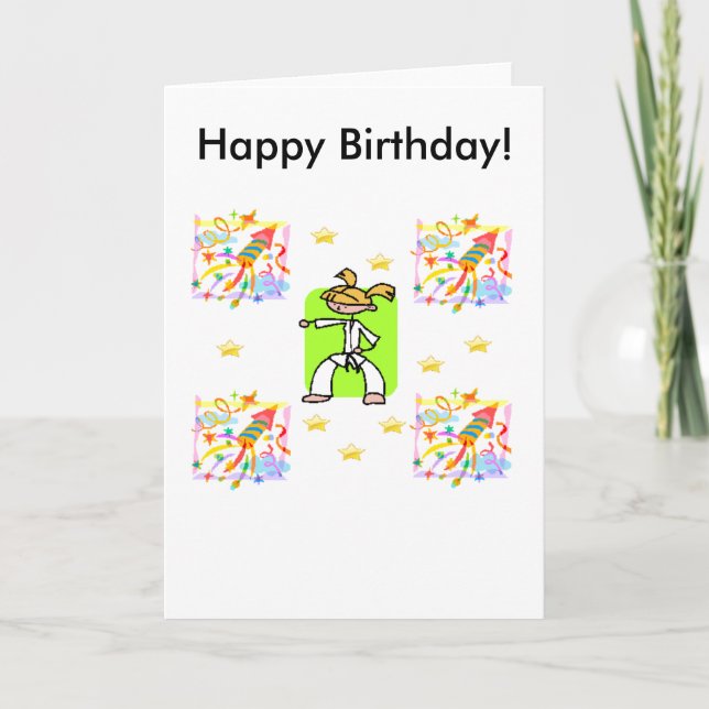 Taekwondo Birthday Card - Girls (Front)