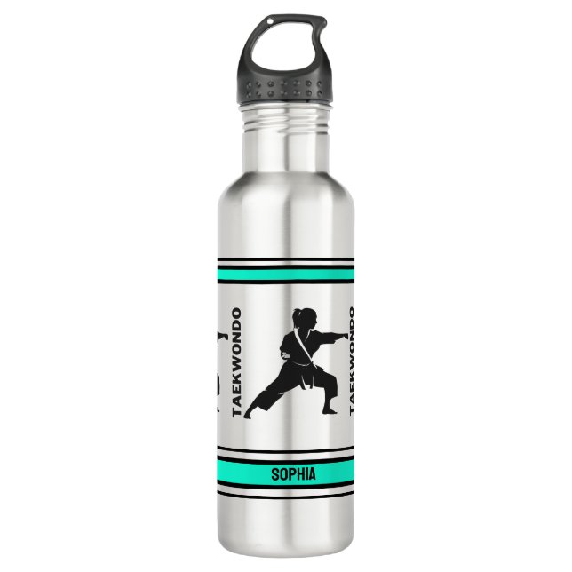 Taekwondo Birthday Gift, Taekwondo Girl Player 710 Ml Water Bottle (Front)