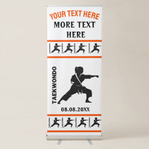 Taekwondo Birthday Girl, Taekwondo Player Retractable Banner