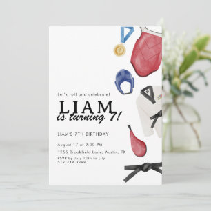 Taekwondo Birthday Invitation Martial Arts Sports 
