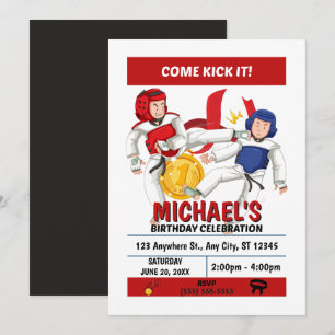 Taekwondo Birthday Party Invitation (Boys)