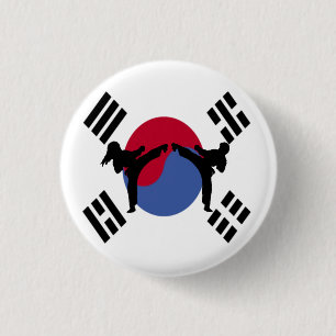 Taekwondo Boy and Girl Button
