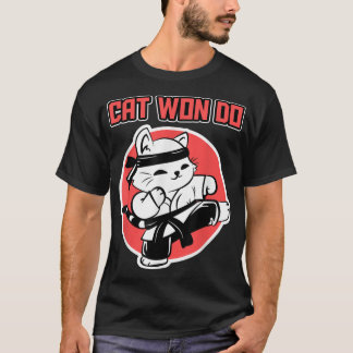 Taekwondo Cat Design for Sports Fans - Kick Cat Wo T-Shirt
