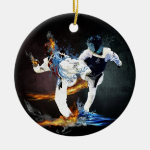 taekwondo ceramic tree decoration