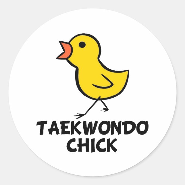 Taekwondo Chick Sticker (Front)