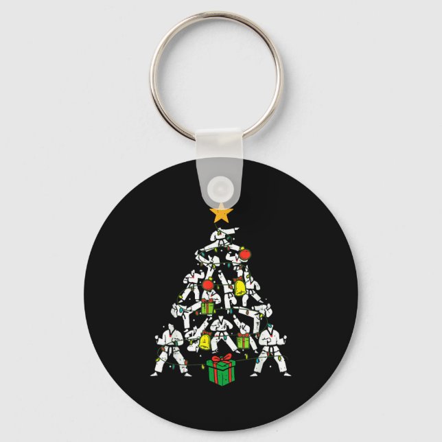 Taekwondo Christmas Tree Xmas Martial Arts Karate  Key Ring (Front)