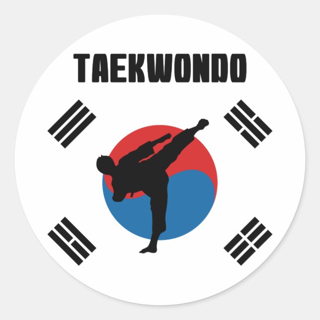 Taekwondo Classic Round Sticker (Front)