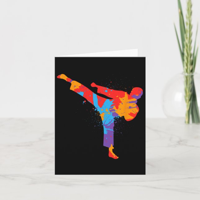 Taekwondo Colourful Martial Arts Kids Men Boys Kar Card (Front)