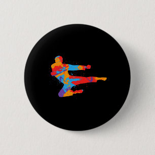 Taekwondo Colourful Martial Arts Men Kids Boys Kar 6 Cm Round Badge
