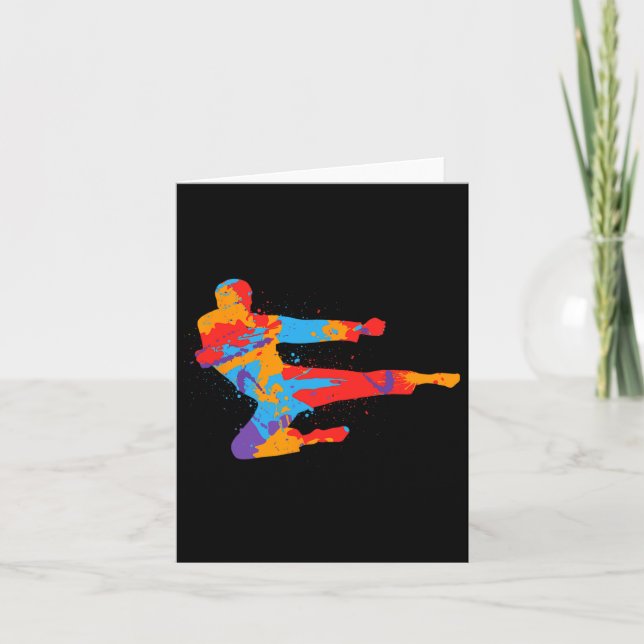 Taekwondo Colourful Martial Arts Men Kids Boys Kar Card (Front)