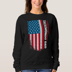Taekwondo Dad America Us Flag Patriot Vintage Sweatshirt