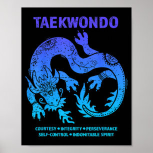 Taekwondo Dragon Martial Arts MMA Teen Boys Girls Poster