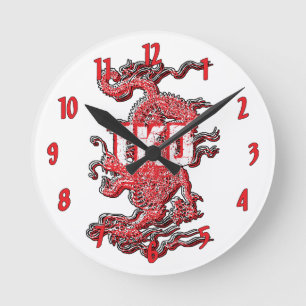 Taekwondo Dragon Round Clock