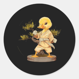 Taekwondo Duck Bonsai Tree Martial Arts Karate Classic Round Sticker