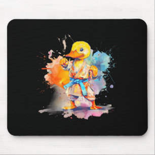 Taekwondo Duck Judo Duck Mma Watercolor Martial Mouse Mat