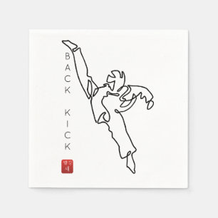 TAEKWONDO DWICHAGI back kick cocktail towels Napkin