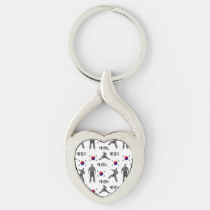 Taekwondo Fighter Martial Art 태권도 South Korea Flag Key Ring