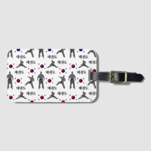 Taekwondo Fighter Martial Art 태권도 South Korea Flag Luggage Tag