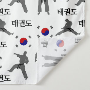 Taekwondo Fighter Martial Art 태권도 South Korea Flag Tapestry
