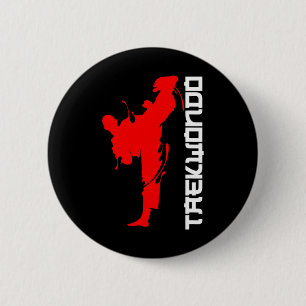 Taekwondo Fighter Martial Arts Free Head Kicks 6 Cm Round Badge