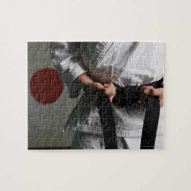 Taekwondo Fighter Tightening Belt Jigsaw Puzzle (Horizontal)