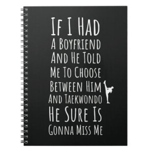 Taekwondo Gifts For Her Martial Arts Fighter Women Notebook