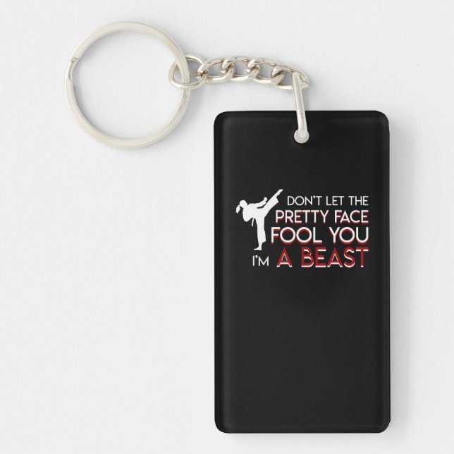 Taekwondo Girl Dont Let Pretty Face Fool You Key Ring (Front)
