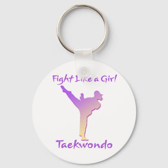 Taekwondo Girl Key Ring (Front)