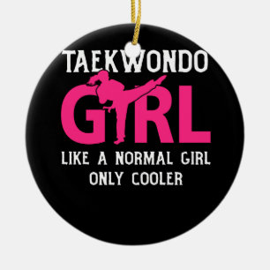 Taekwondo Girl Like A Normal Girl Onlly Cooler Ceramic Tree Decoration