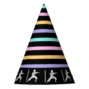Taekwondo Girl Player Birthday  Party Hat