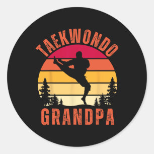 Taekwondo Grandpa Grandparents Fathers Day Classic Round Sticker